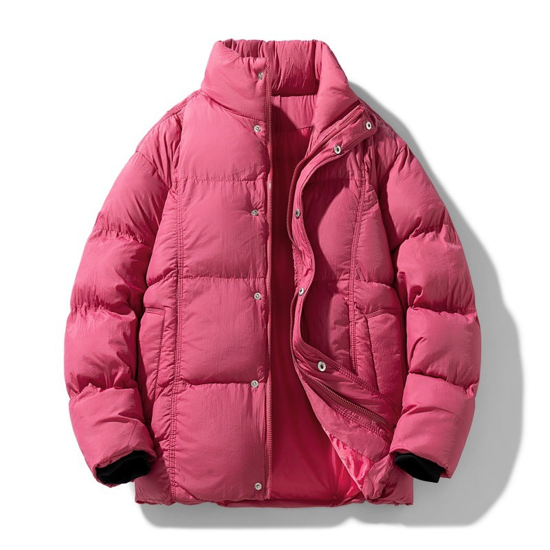 Men's quilted thermally insulated winter jacket with high stand-up collar and concealed snap button placket Mune Fashion