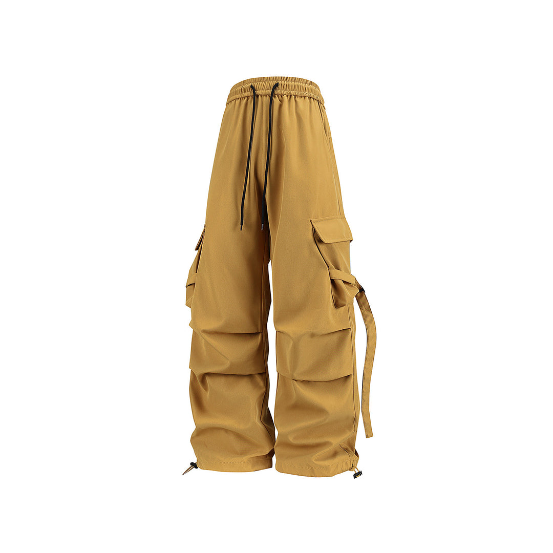 Herren Baggy‑Cargo‑Hose mit modularen Klappfächern, Band‑Details und Kordelbund Mune Fashion