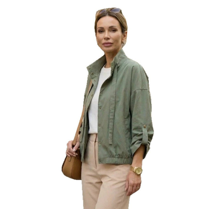 Women's Short Leisure Jacket with High Collar