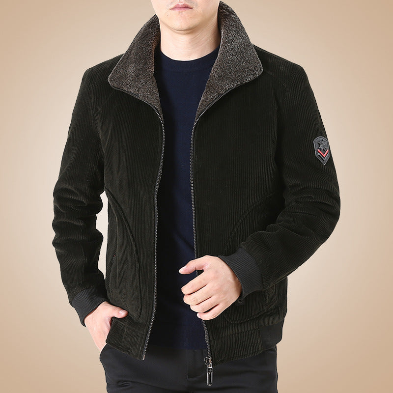 Men's Casual Cord Jacket with Fleece Lining Mune Fashion