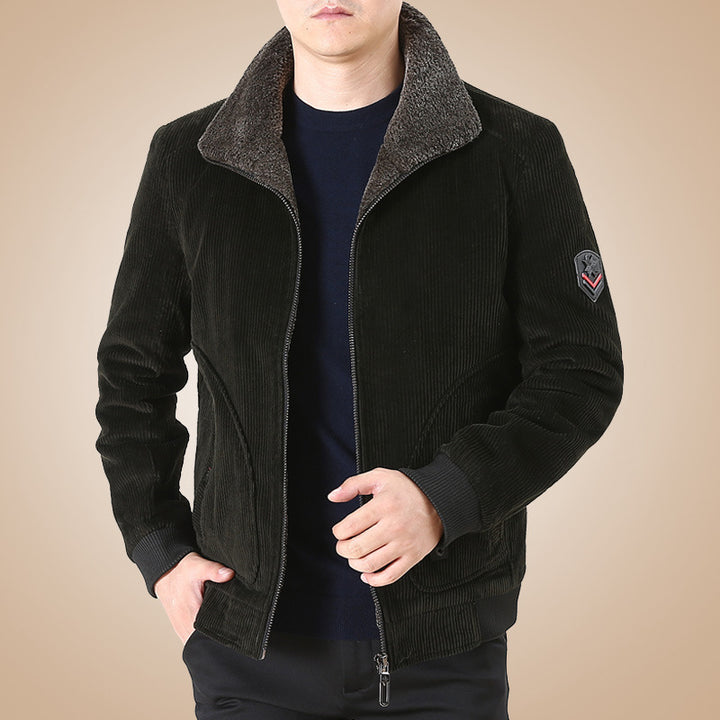 Men's Casual Cord Jacket with Fleece Lining Mune Fashion