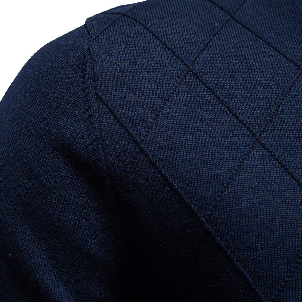 Men's knitted sweater with turtleneck and diamond pattern Mune Fashion