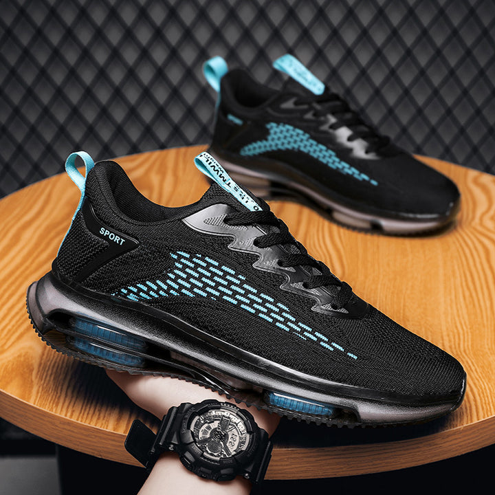 Unisex Air-Cushion Performance Sneaker with visible air chamber, breathable knitted upper and cushioned heel collar Mune Fashion