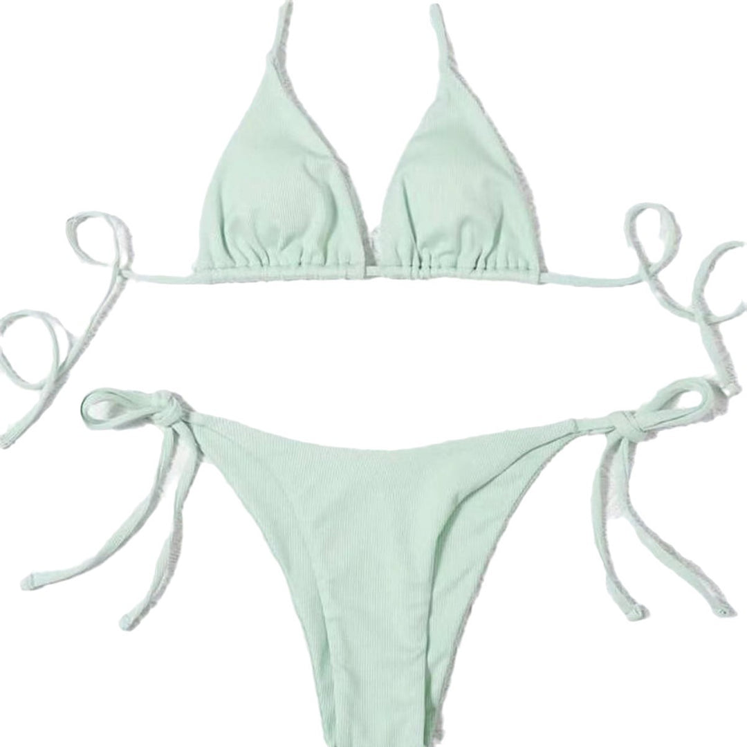 Ladies Triangle Bikini with adjustable straps and ribbed design Mune Fashion