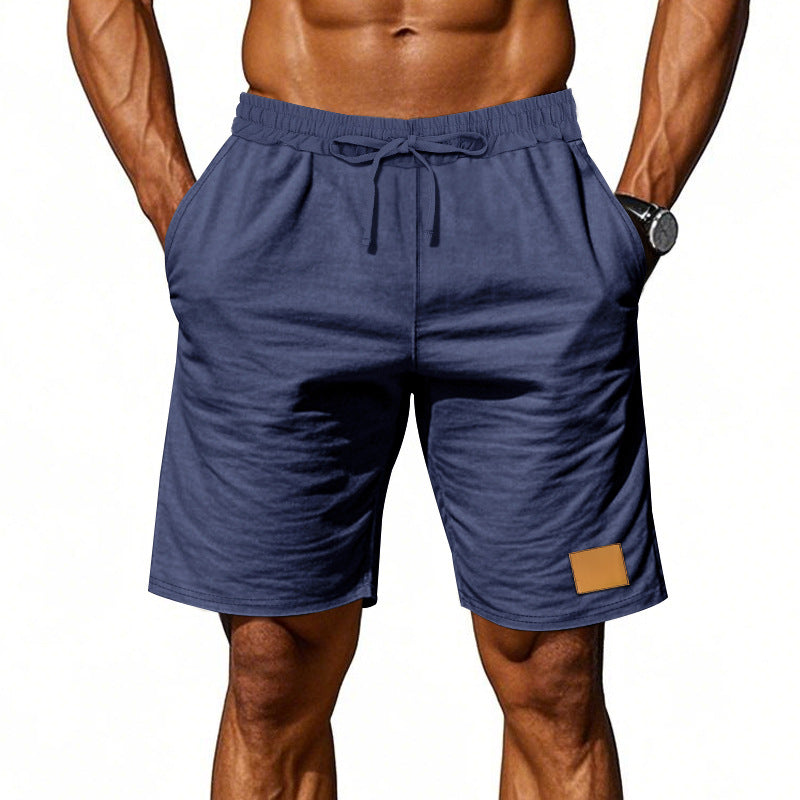 Men's drawstring Bermuda shorts made of soft cotton blend with elastic waistband and side pockets Mune Fashion