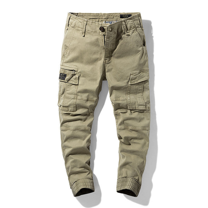 Men's Cargo Jogger Pants with Multi-Pockets and Elastic Cuff Mune Fashion