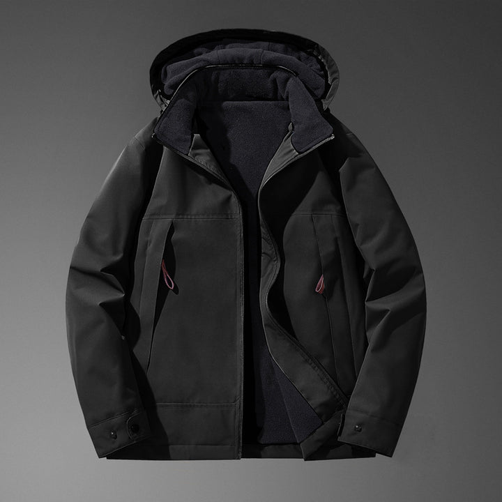 Men's Softshell Transition Jacket with Warm Fleece Lining and Hood Mune Fashion