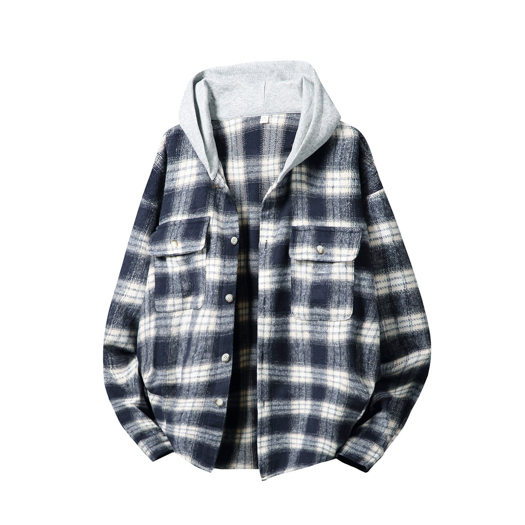 Unisex overshirt in layer look with integrated hood Mune Fashion
