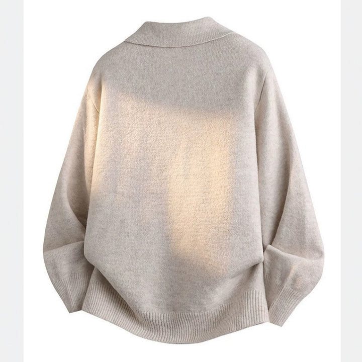 Men's Casual Knit Sweater with Polo Collar Mune Fashion