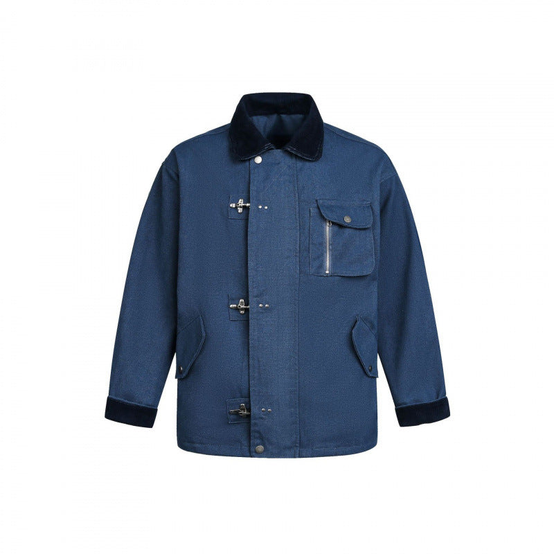 Men's utility jacket with toggle fastenings, cord collar, and multiple pockets Mune Fashion