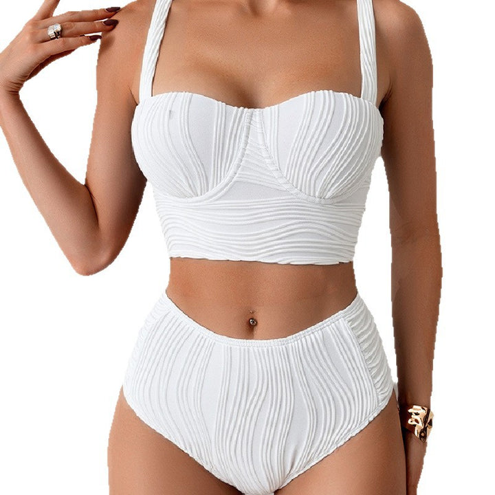 Women's bikini set with elegant ruffle design and high waistband Mune Fashion