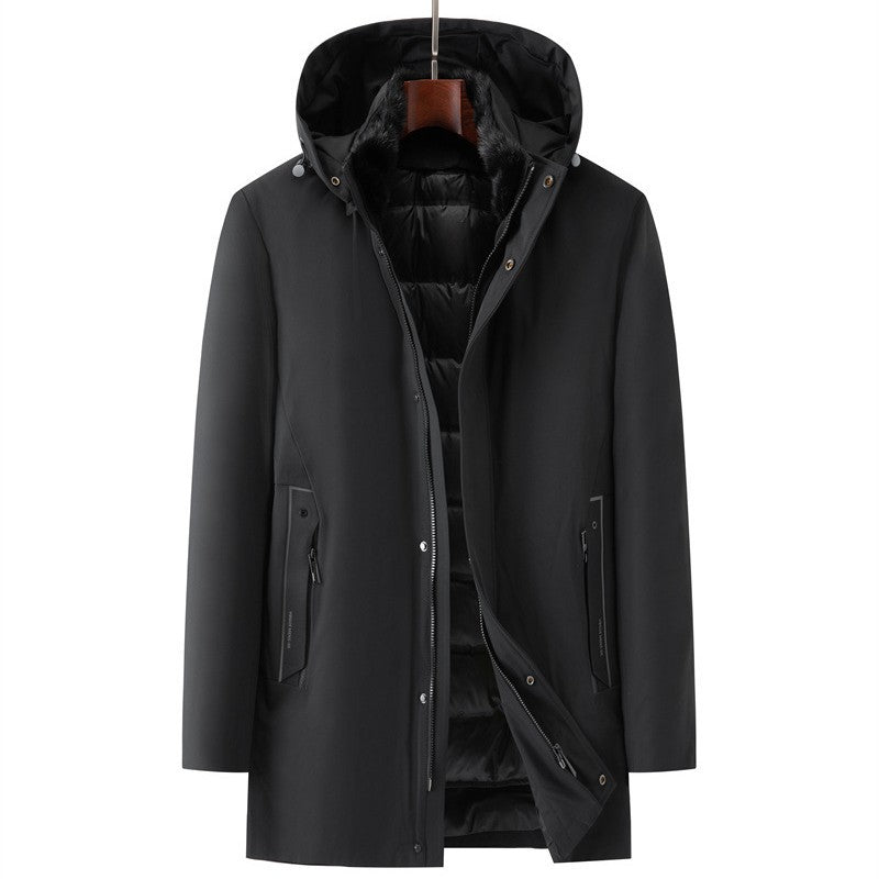 Men's waterproof two-layer coat with quilted inner jacket and hood Mune Fashion