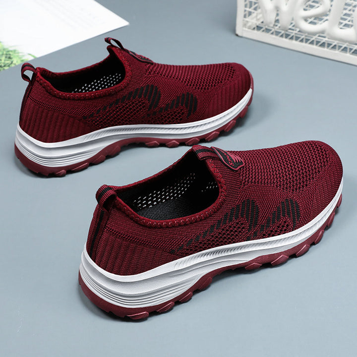 Women nan lightweight breathable knit slip-on sneakers with shock-absorbing EVA midsole and gripping profile outsole Mune Fashion