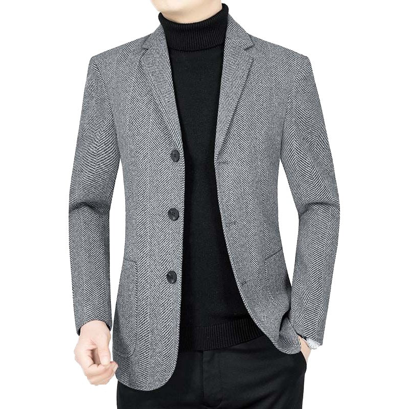 Men's slim-fit herringbone blazer made from textured wool blend Mune Fashion Mune Fashion