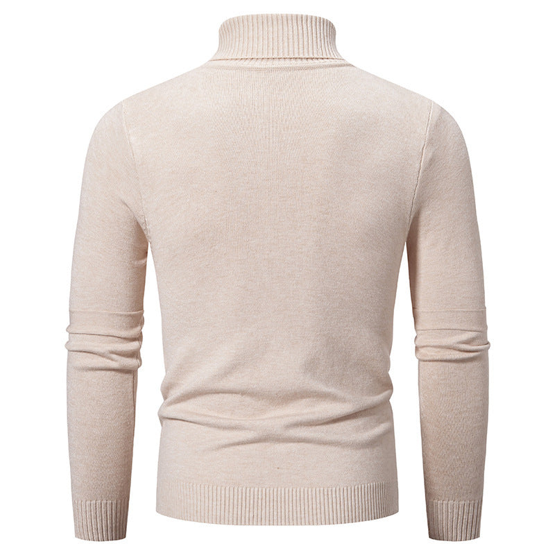 Men's fine turtleneck sweater with textured seams, slim-fit and ribbed cuffs Mune Fashion