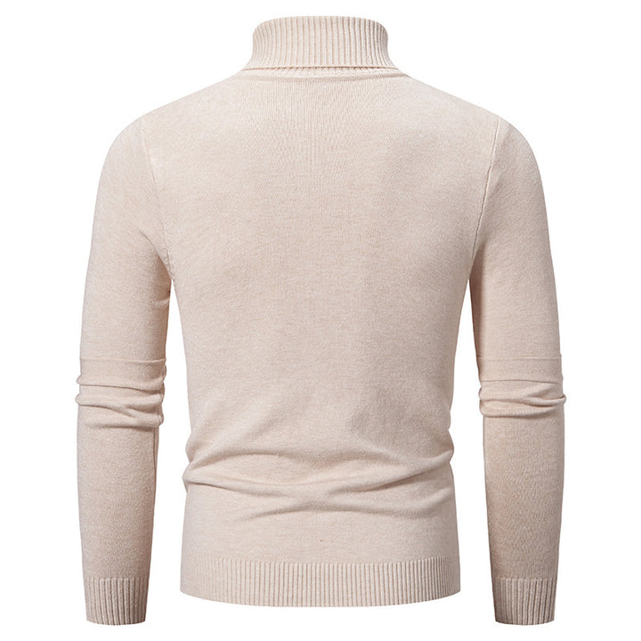 Men's fine turtleneck sweater with textured seams, slim-fit and ribbed cuffs Mune Fashion