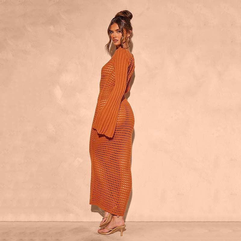 Women's figure-hugging mesh dress with sophisticated pattern Mune Fashion