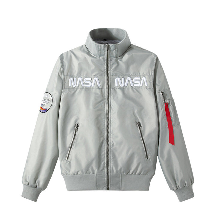 Men's  NASA embroidered chest-panel technical flight jacket Mune Fashion