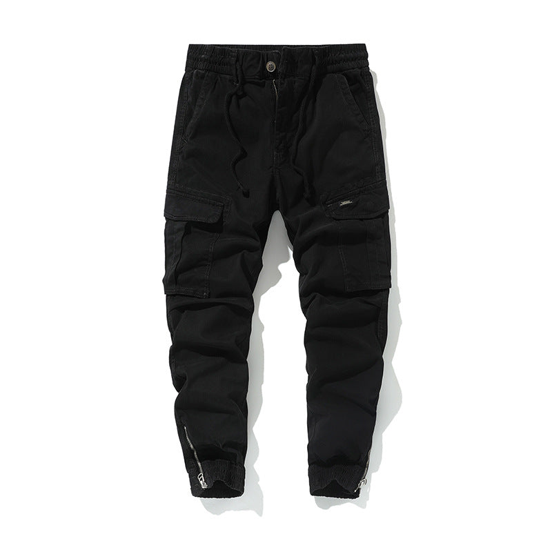 Herren Cargo-Jogginghose im Utility-Look mit Tunnelzugbund und Reißverschluss-Knöcheln Mune Fashion