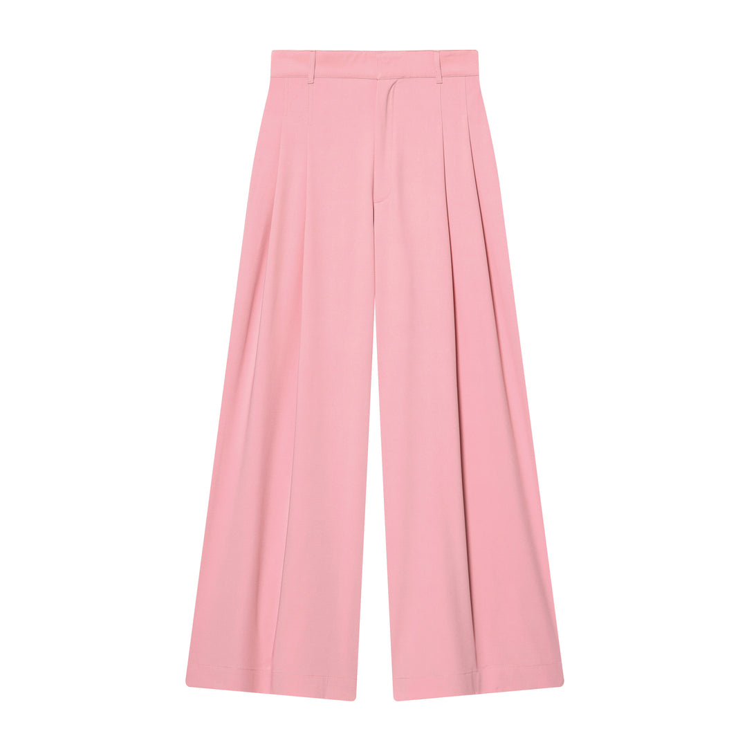 Women's high-waisted wide pleated trousers with wide leg and crease Mune Fashion