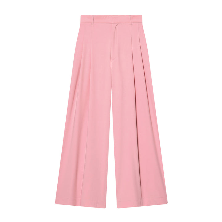 Women's high-waisted wide pleated trousers with wide leg and crease Mune Fashion
