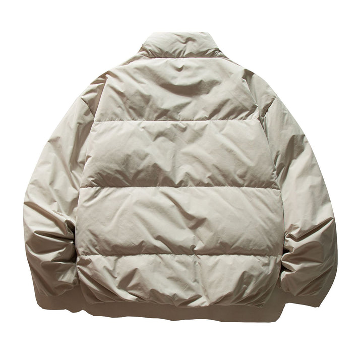 Unisex Short Cut Boxy Insulation Jacket with High Stand Collar and Zipper Pockets Mune Fashion