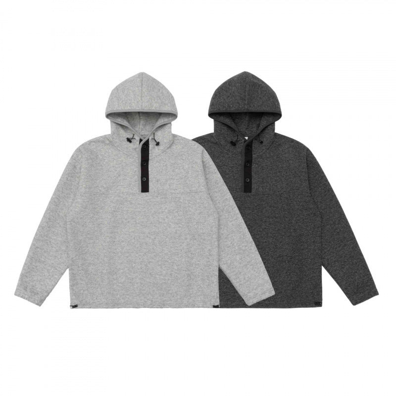 Unisex hoodie with button placket and soft fleece inner lining Mune Fashion