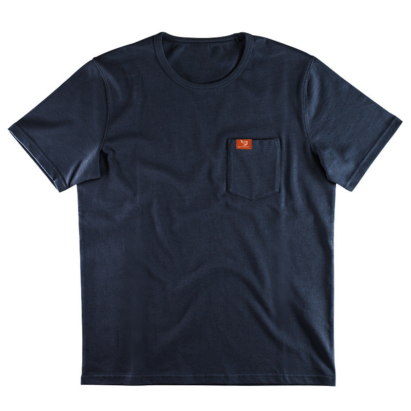 Men's round neck T-shirt with chest pocket and reinforced hem Mune Fashion