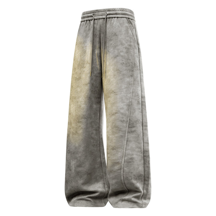 Women's wide Relax fleece pants with high waistband, drawstring and decorative seam stitching Mune Fashion