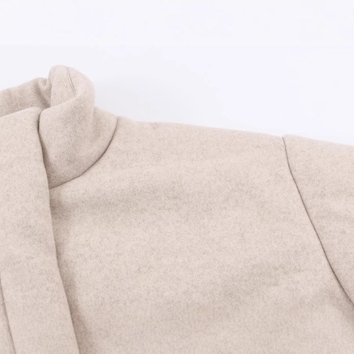 Women Short Quilted Wool Blend Transitional Jacket with High Stand Collar and Concealed Snap Button Placket Mune Fashion