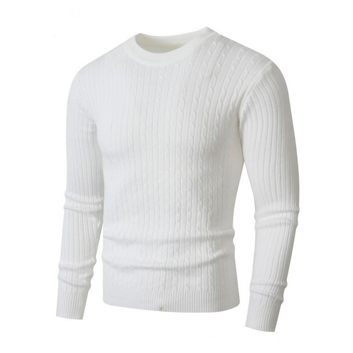 Men's merino-mix fine-knit sweater with cable pattern, ribbed cuffs, and slim silhouette Mune Fashion