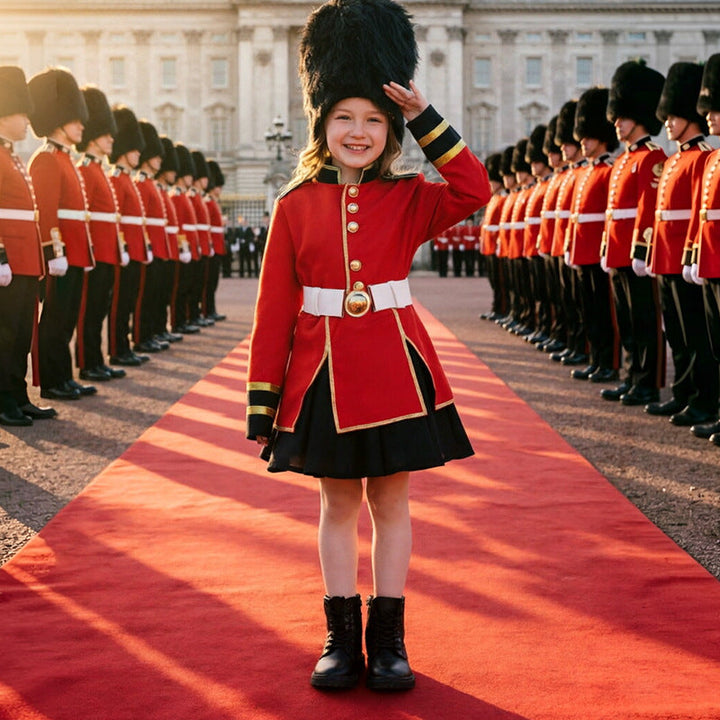 Girls costume as royal guard with detailed jacket and hat Mune Fashion