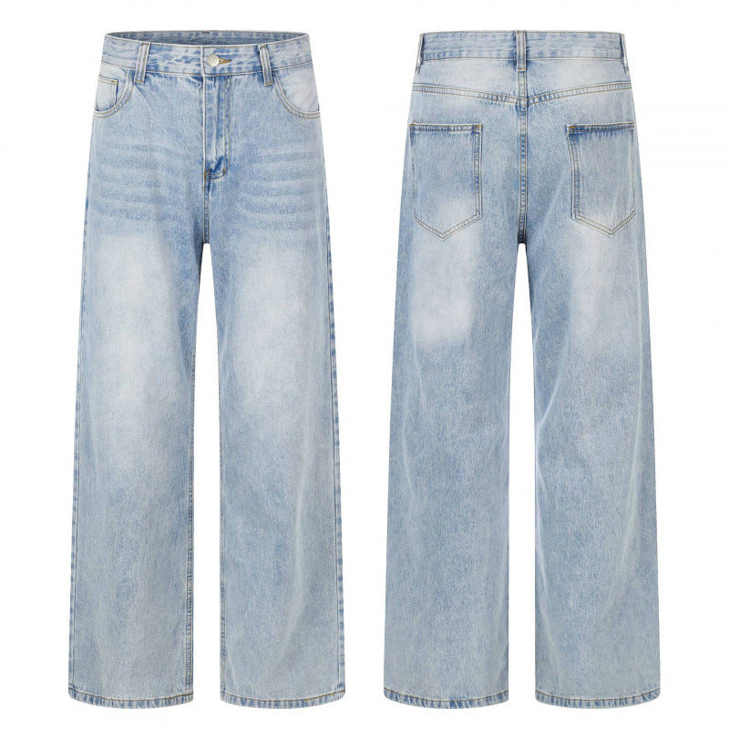Women High-waisted wide jeans with wide leg, vintage wash and classic pocket design Mune Fashion