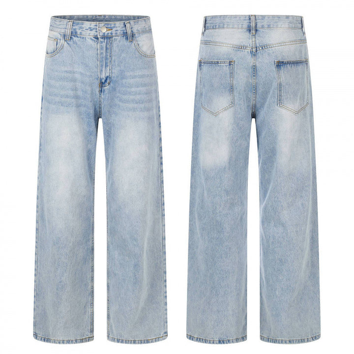 Women High-waisted wide jeans with wide leg, vintage wash and classic pocket design Mune Fashion