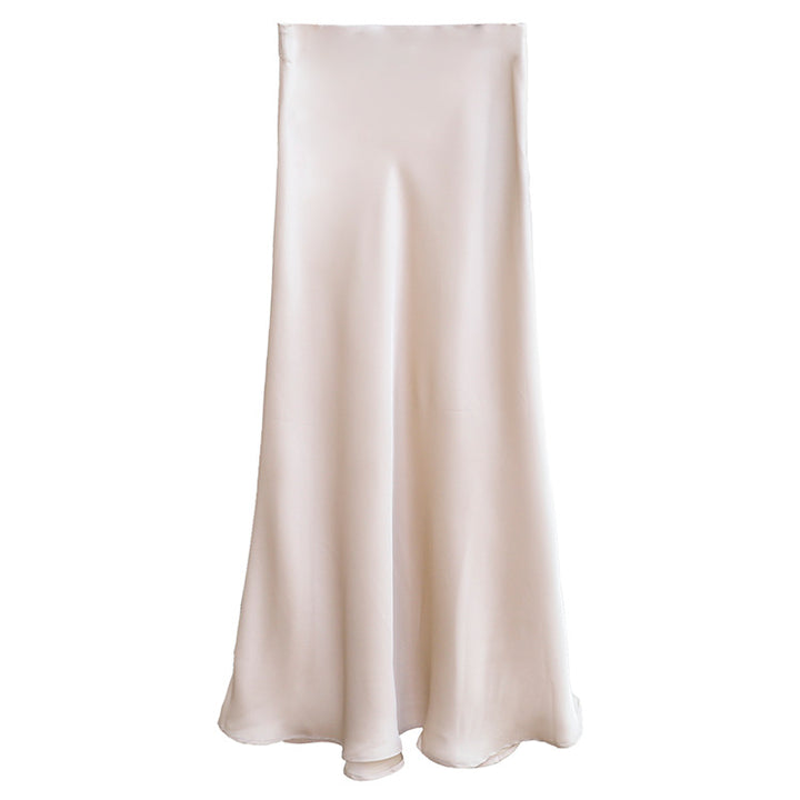 Women's nan bias-cut maxi skirt with high, seamless waistband and flowing satin look Mune Fashion