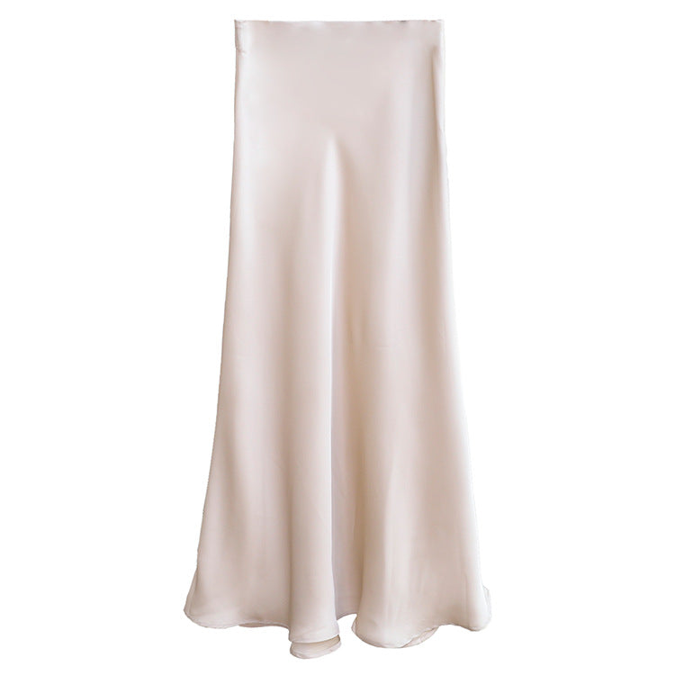 Women's nan bias-cut maxi skirt with high, seamless waistband and flowing satin look Mune Fashion