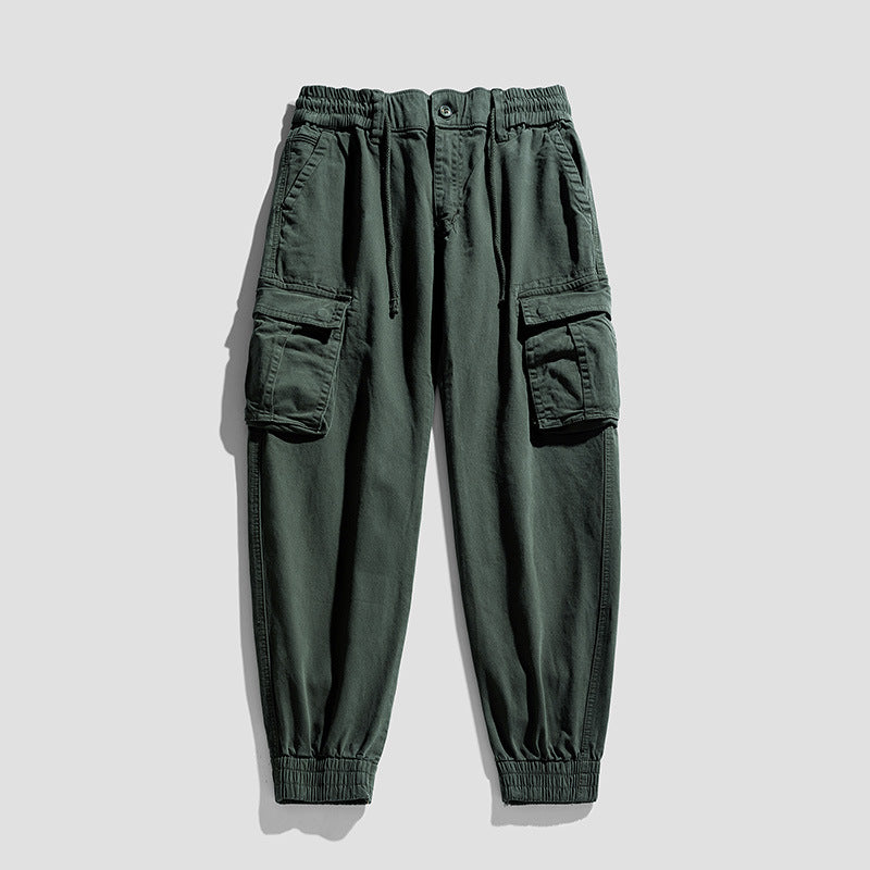 Men's Urban Utility Relaxed-Fit Cargo Jogging Pants with Drawstring and Multiple Pockets Mune Fashion