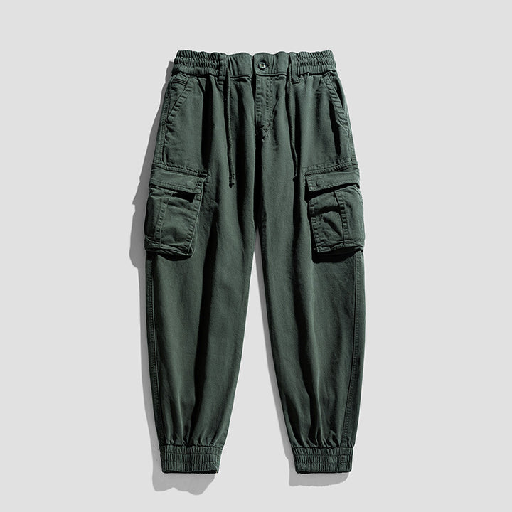 Men's Urban Utility Relaxed-Fit Cargo Jogging Pants with Drawstring and Multiple Pockets Mune Fashion