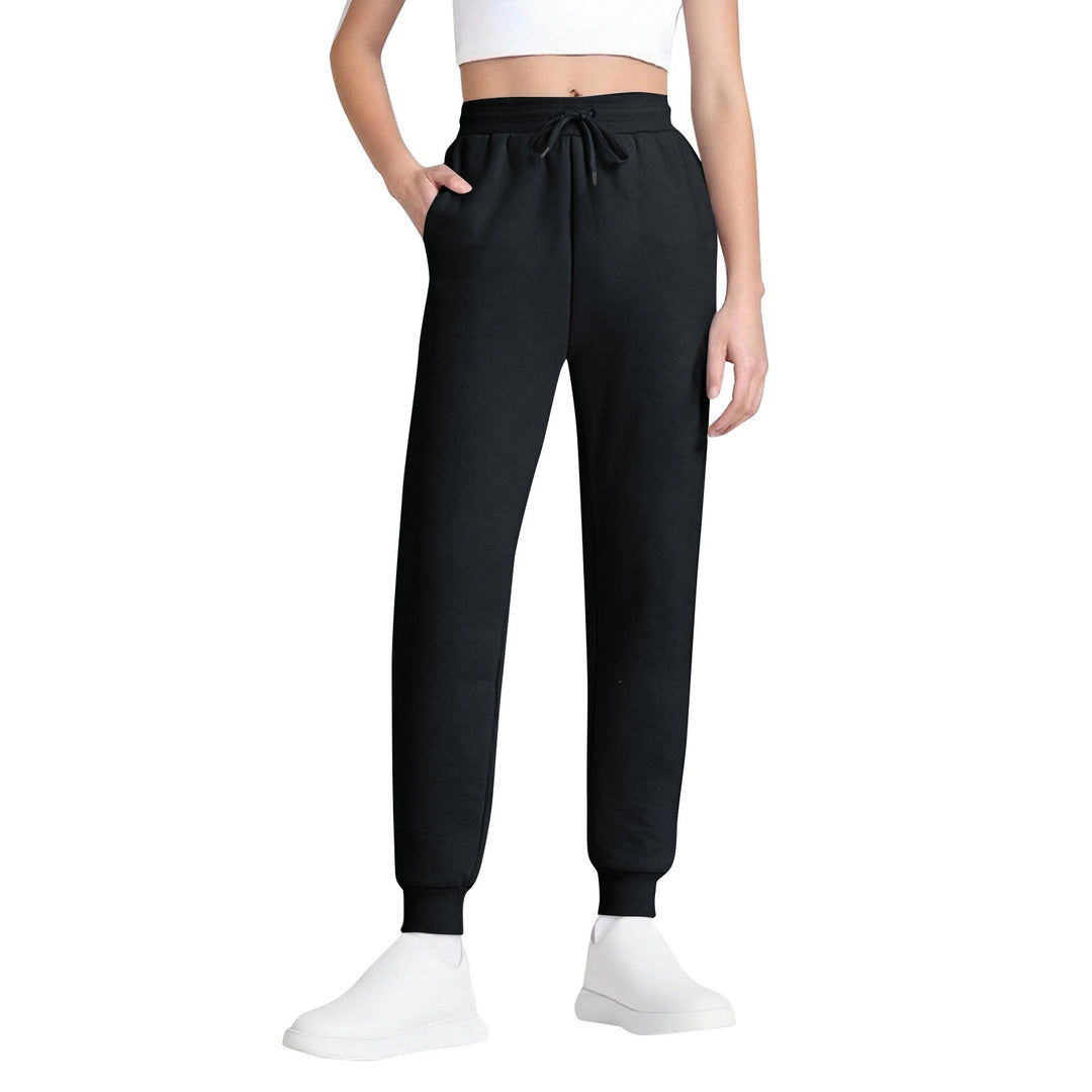 Women's slim high-waisted joggers with drawstring, side pockets, and cuffs Mune Fashion