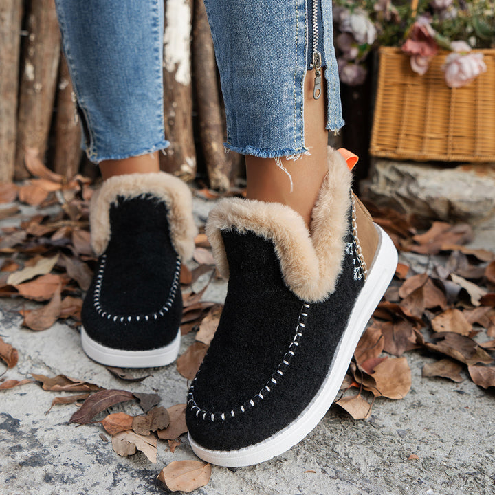 Women's Cozy Felt Slippers with Teddy Lining and Non-Slip Sole Mune Fashion