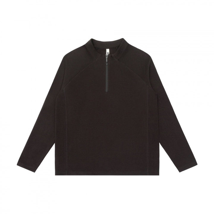 Unisex Lightweight Oversized Half-Zip Sweatshirt with Raglan Sleeves and Stand-Up Collar Mune Fashion