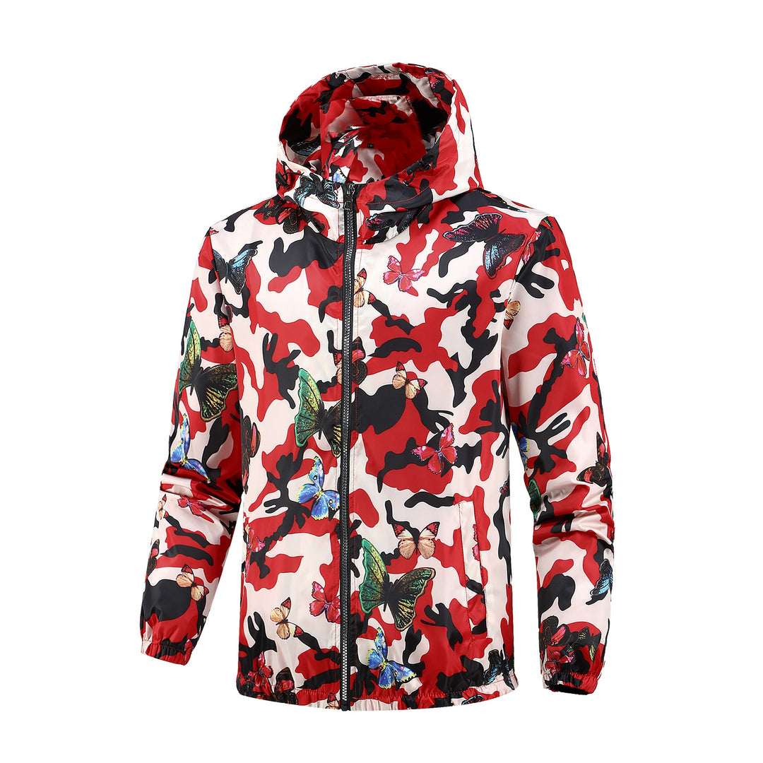 Women's Light Hooded Jacket with Floral Pattern Mune Fashion