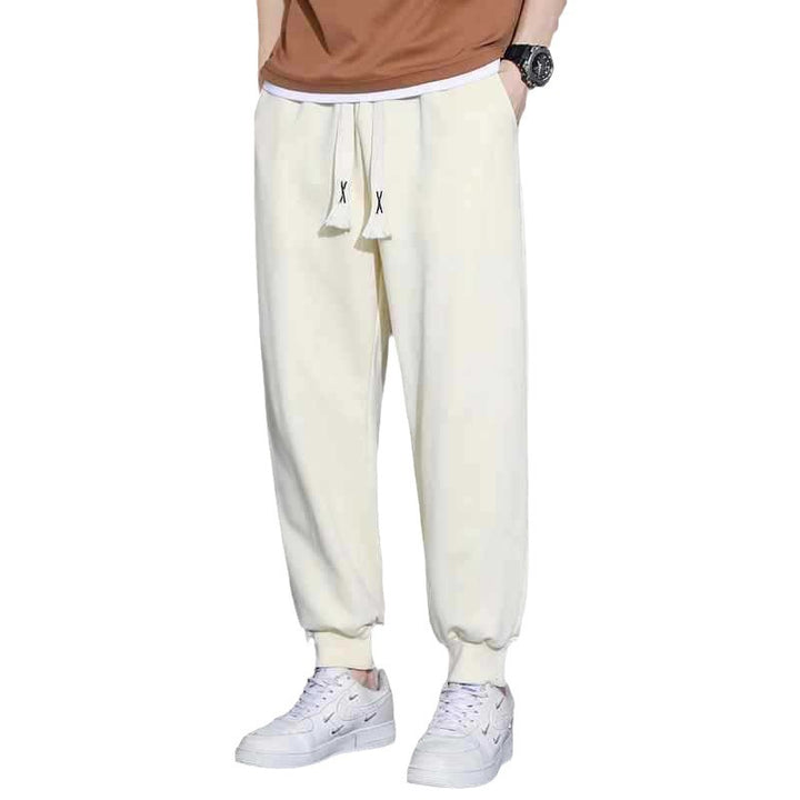 Men's Relaxed Sweatpants with Drop Crotch, Drawstring, and Ribbed Cuffs Mune Fashion