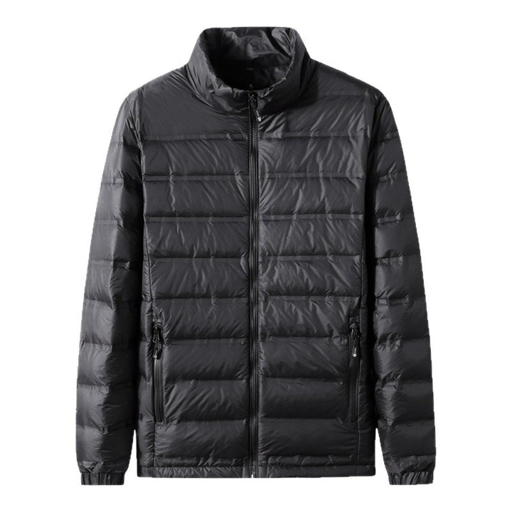 Men's Lightweight Thermal Quilted Coat with Stand-Up Collar, Two-Way Zipper and Concealed Side Pockets Mune Fashion