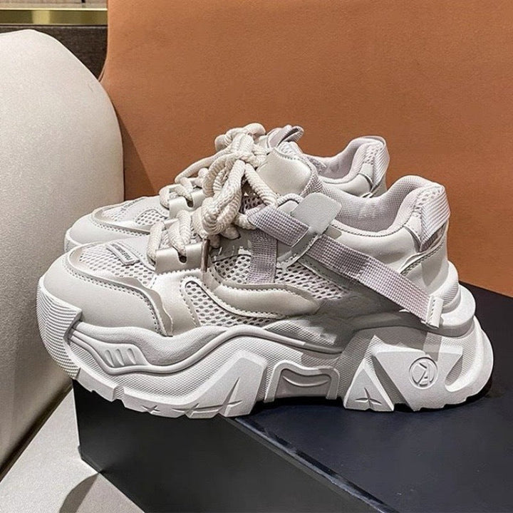 Women's Trendy Chunky Sneakers with Cushioned Sole and Breathable Mesh Upper Mune Fashion
