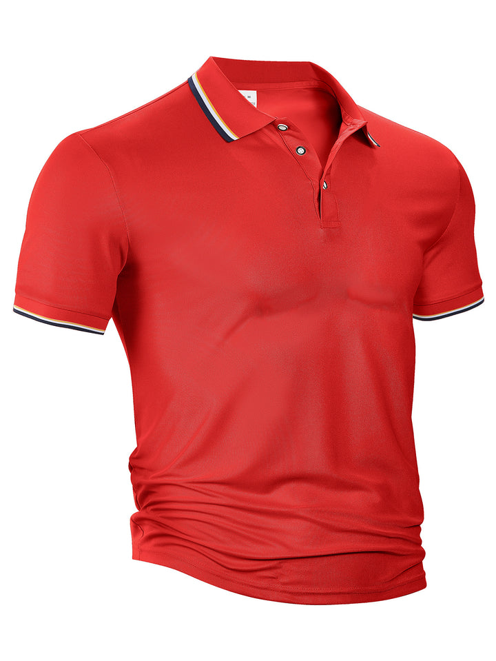 Men's classic polo shirt made of piqué with contrasting stripes at the collar Mune Fashion
