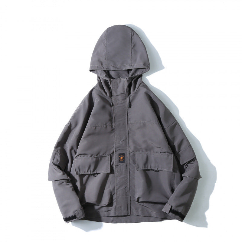 Unisex Loose-Fitting Utility Softshell Jacket with Hood and Multiple Pockets Mune Fashion