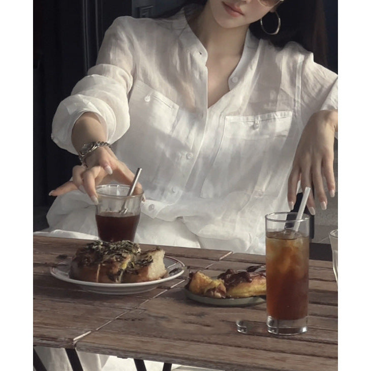 Women Airy Long Sleeve Blouse Mune Fashion