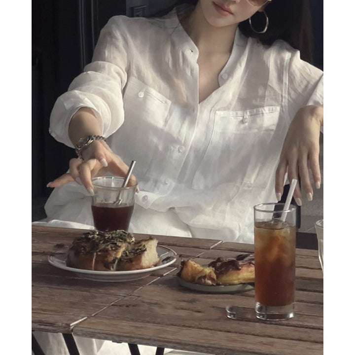 Women Airy Long Sleeve Blouse Mune Fashion