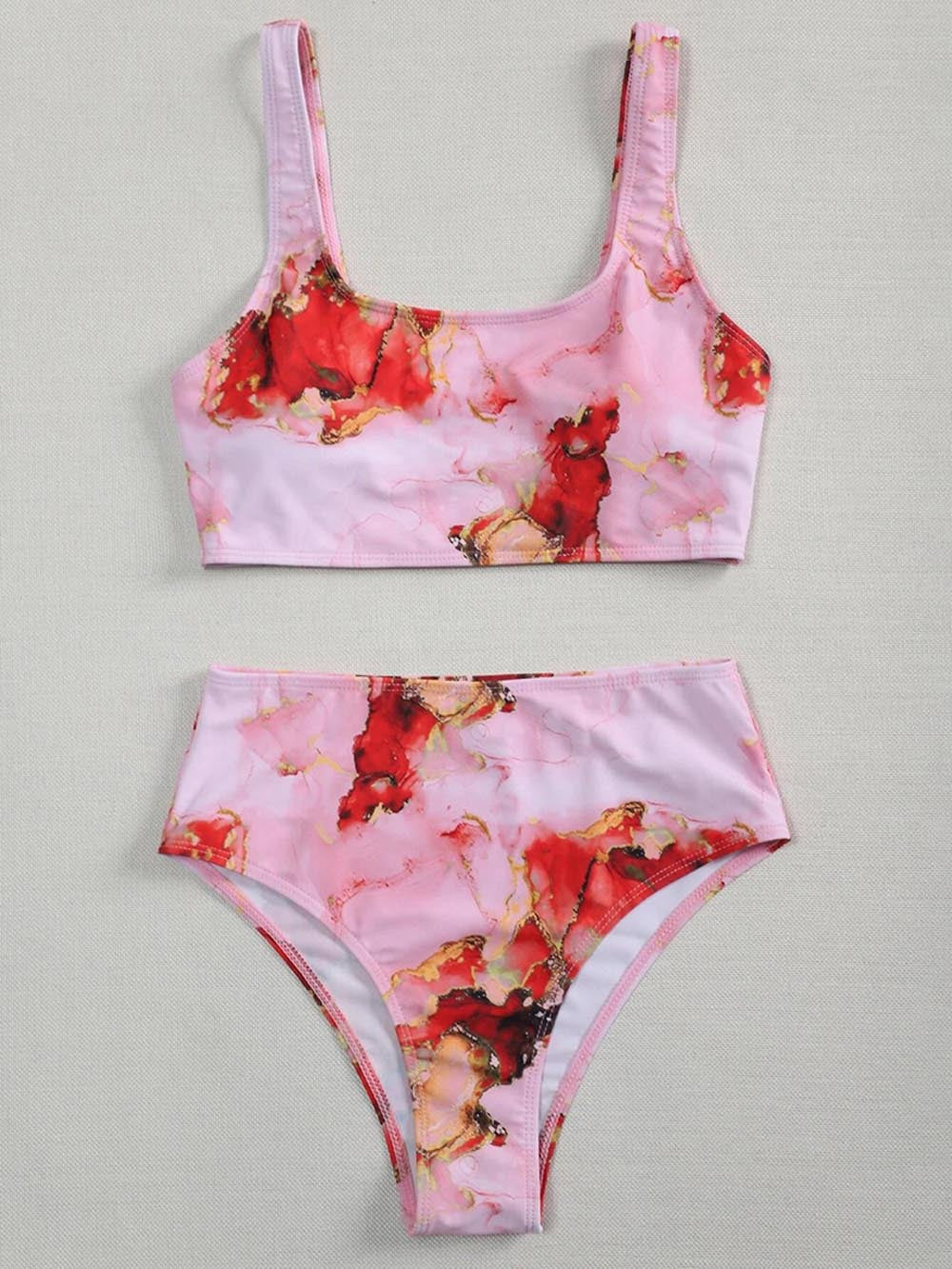 Women's Asymmetrical Bikini Set with Knotted Top Mune Fashion